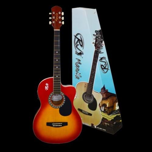 Manilla İnce Kasa Travel(Seyahat) 38''Elektro Akustik Gitar Sb/Günbatımı