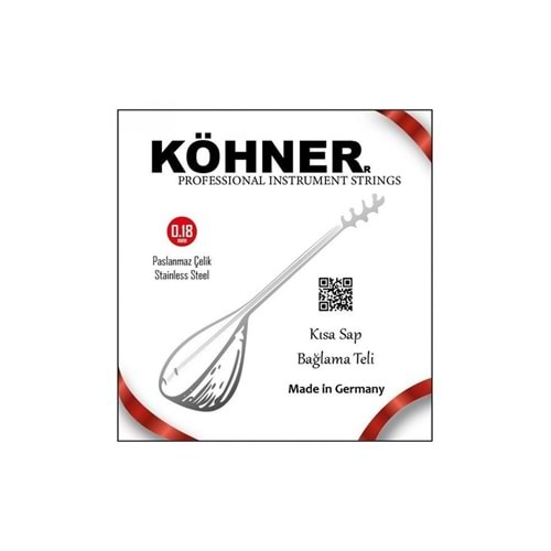 Köhner Saz Teli 018 Kısa Sap Bağlama Teli