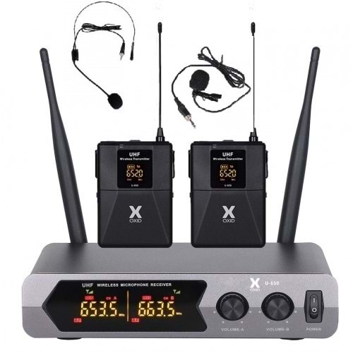 Oxid Uhf U-650 Telsiz Mikrofon 1 Yaka 1 Headset
