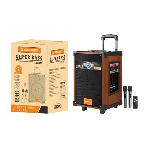 Ds-912 3 Kanal Taşınabilir Şarjlı Hoparlör