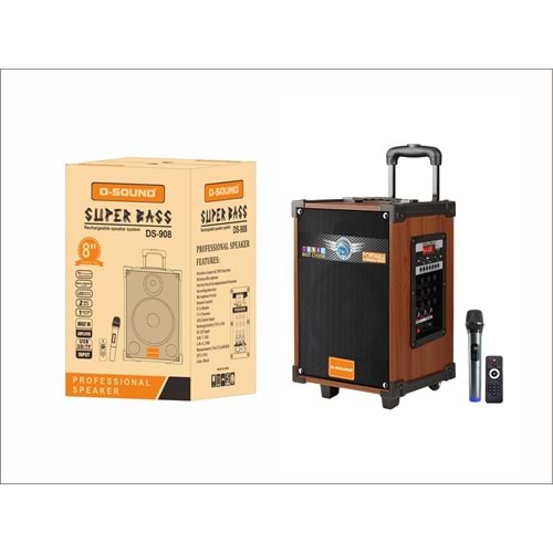 Ds-908 3 Kanal Taşınabilir Şarjlı Hoparlör