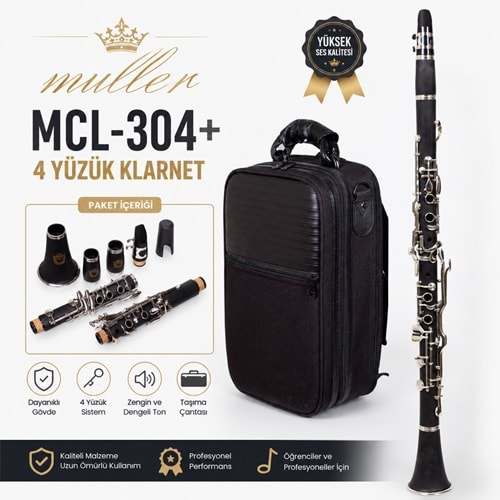 Müller Mcl-304 Sol Klarnet Lüx Çanta 4 Yüzük