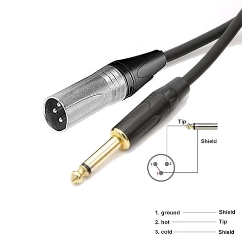 Xlr-Ts Xlr Male Ts Male Unbalanced Mic/Audio Cable