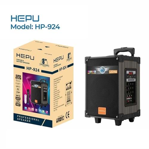 Hepu HP-924 8'' 3 Kanal Taşınabilir Şarjlı Hoparlör