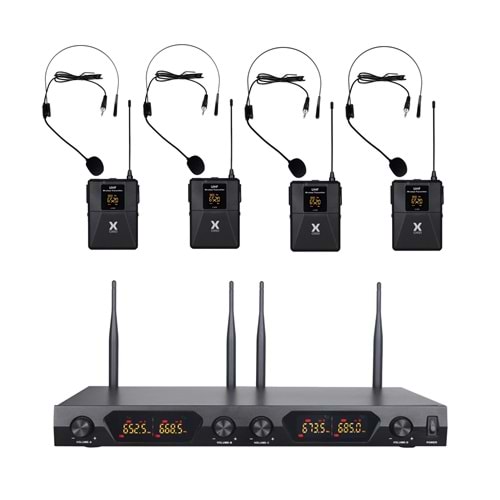 Oxid Uhf U-4400H Kablosuz Mikrofon 4 Headset