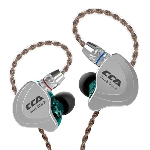 CCA C10 In-Ear Monitor Hibrit Sürücü HiFi Kulak İçi Kulaklık (Cyan-Yeşil)