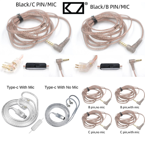 KZ EDX Uyumlu Type-c/Aux mikrofonlu/mikrofonsuz kablo