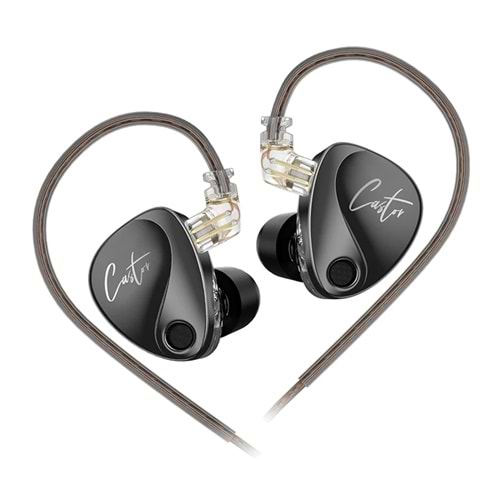 KZ Castor Kulak HiFi Kulaklık 2 Dinamik High-end Ayarlanabilir dengeli armatür In-Ear Monitör Kulakiçi Kulaklık (Black-Siyah)