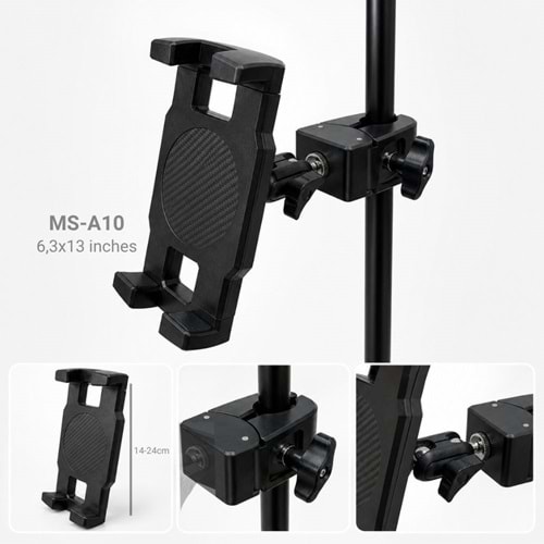 Tower MS-A10 PAD Stand Mikrofon standı Sehpasına Takılabilir Telefon Tutucu aksesuarı