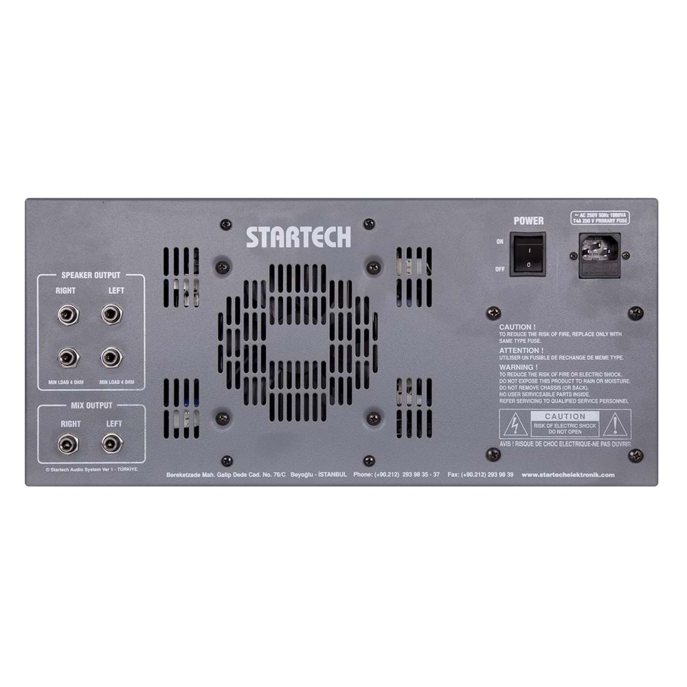 Startech Safir Sr 6/800 Usb Power Mikser Cami Amfisi 2X400 Watt Ekho Reverb'li
