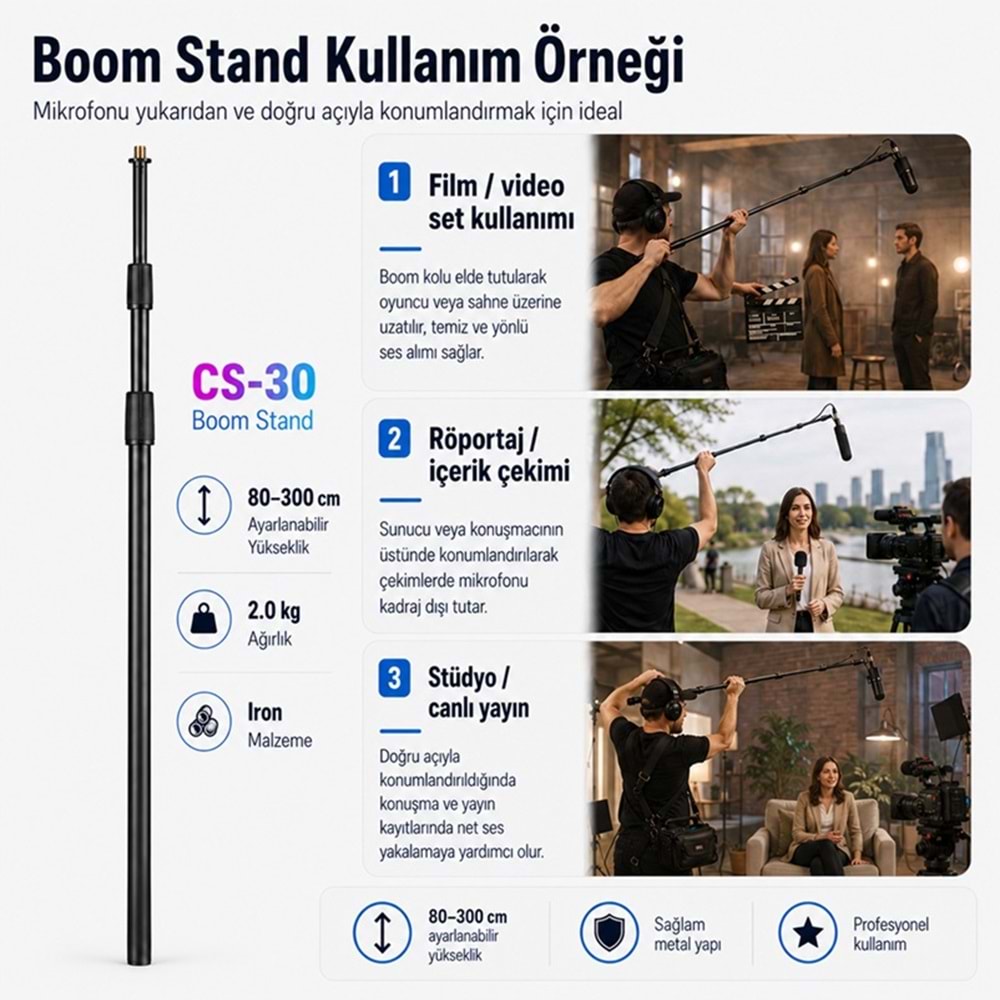 Tower CS-30 Sahne ve Set Tipi Boom Standı