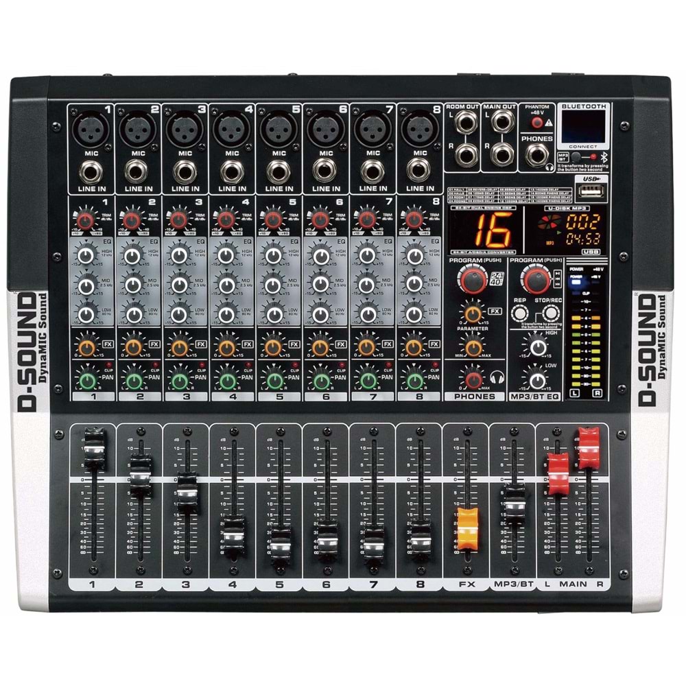 D-Sound M-800P 8 Kanal Power Mixer