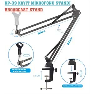 D-Stand Rs-39 50Cm Kablolu Recording Microphone Stand
