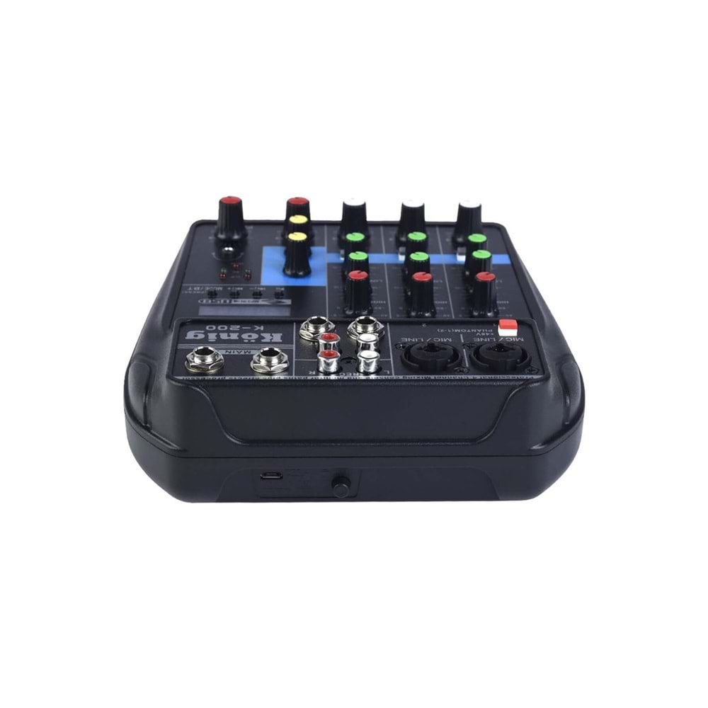 K-200 Ses Kartlı Mixer 4 Kanal Bluetooh Usb