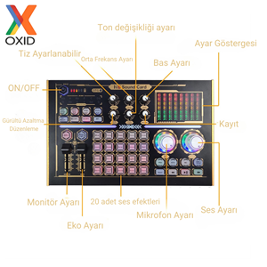 Oxid N8 ve 48V Phantom Podcast Youtuber Ses Kartı Seti