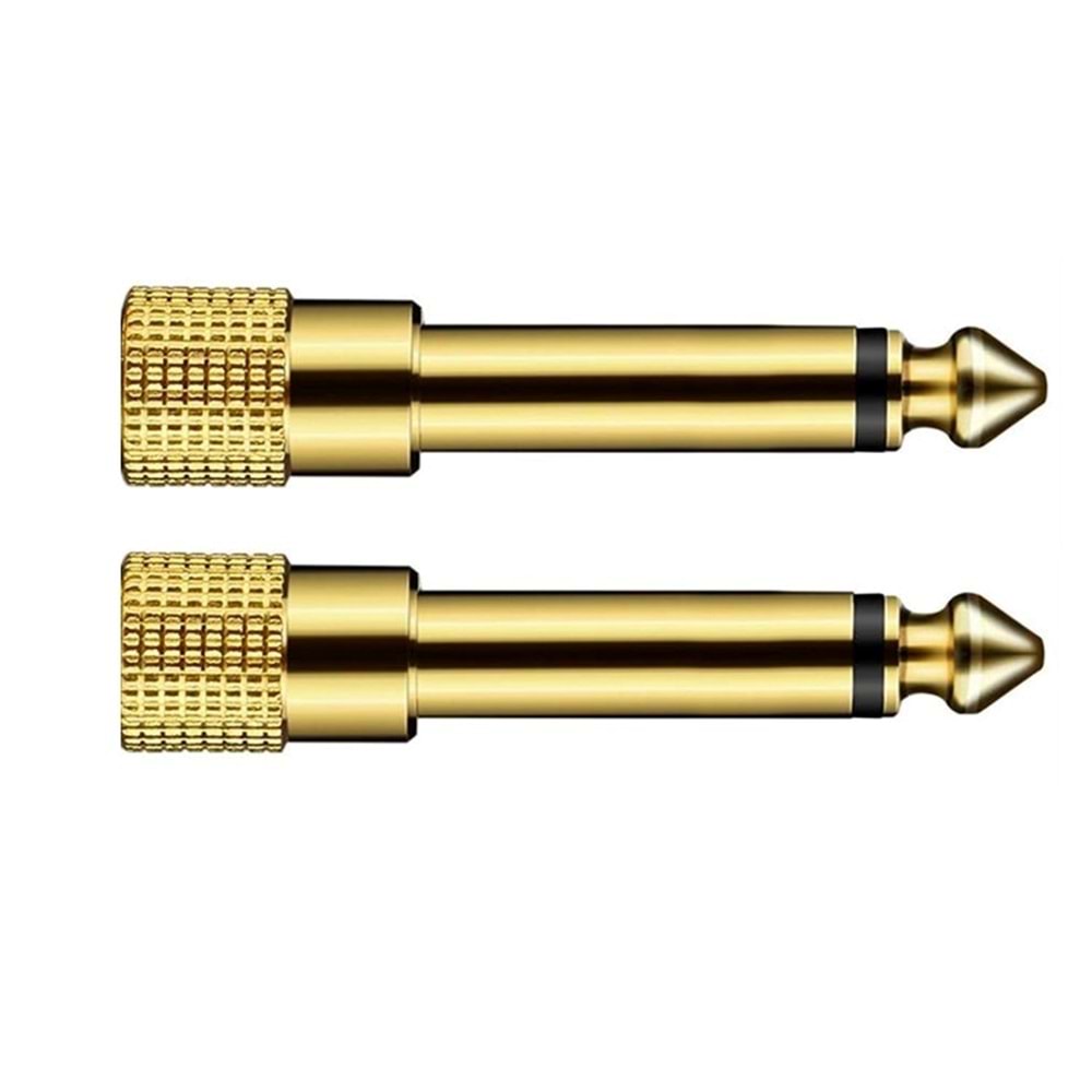 3.5mm Jak - 6.35mm Altın Kaplama Stereo Jack Kulaklık Çevirici Adaptör