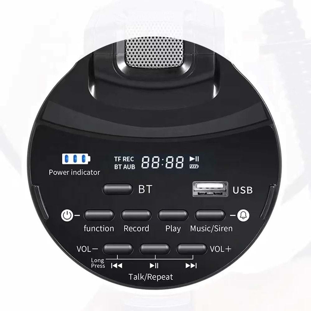 NOTEL 106U Şarjlı Megafon USB TF Kart Ses Kayıt Özellikli