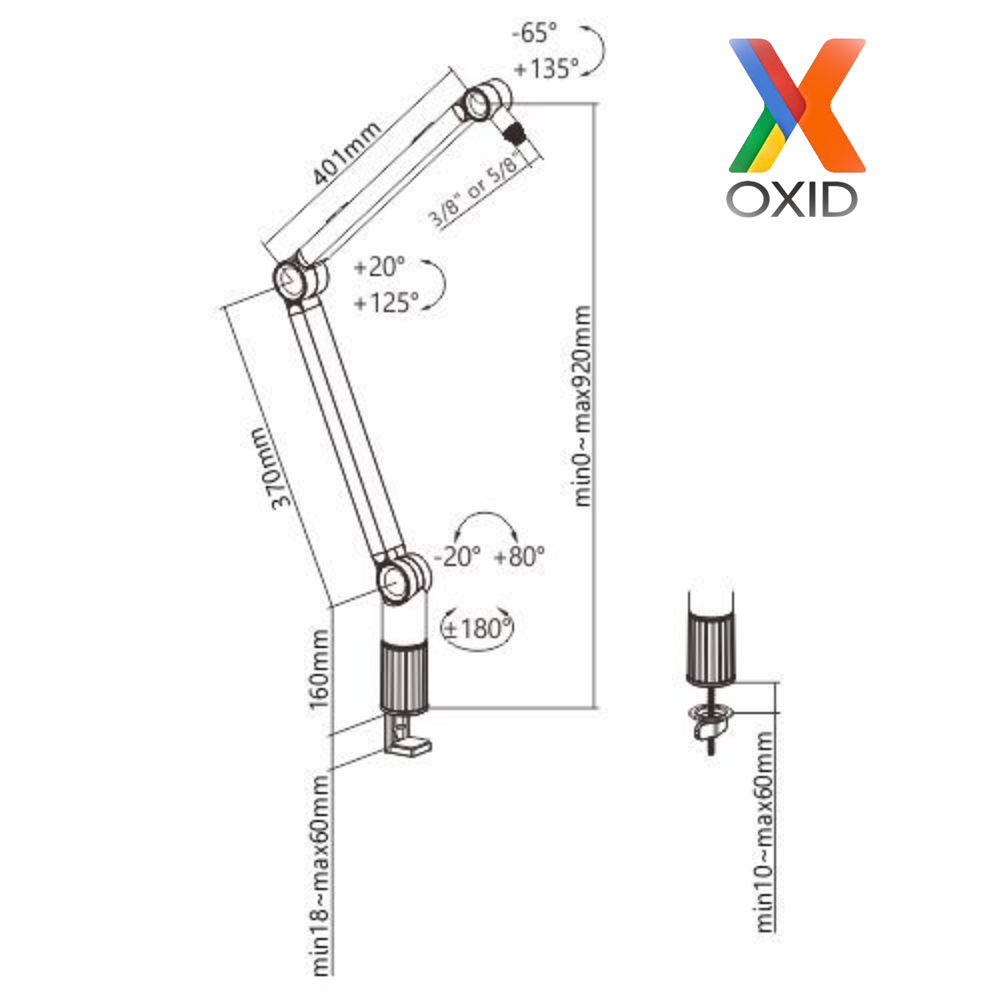 Oxid MMS-06 Gri Broadcast Stüdyo Mikrofon Standı