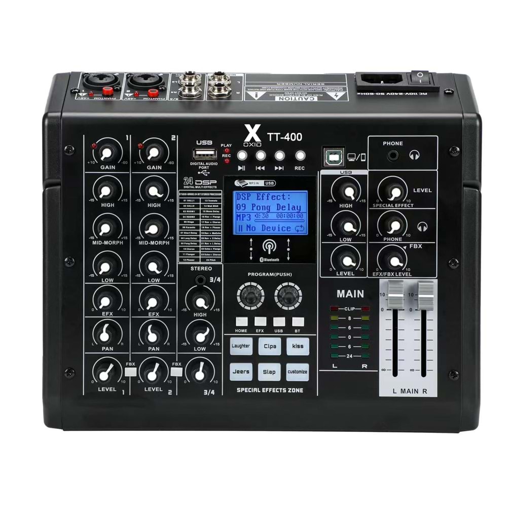 Tt-400 Ses Kartlı Mixer 4 Kanal Bluetooh Usb