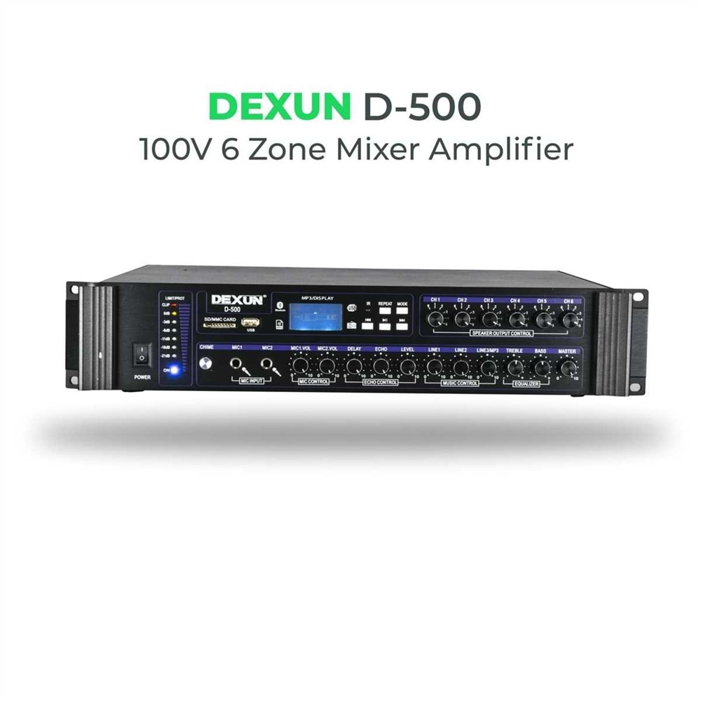 Dexun D-500 700W Mikser Amfi 6 bölgeli