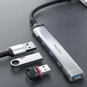 VegGieg Type-C to USB 3.0 4 Port 3*USB 2.0 ve 1*USB 3.0 Çoklayıcı Hub