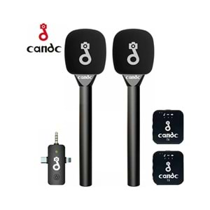 Cande DC-2V Röportaj Mobil Kamera Mikrofonu MIC 2TX-1RX