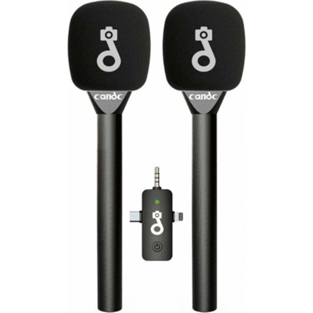 Cande DC-2V Röportaj Mobil Kamera Mikrofonu MIC 2TX-1RX
