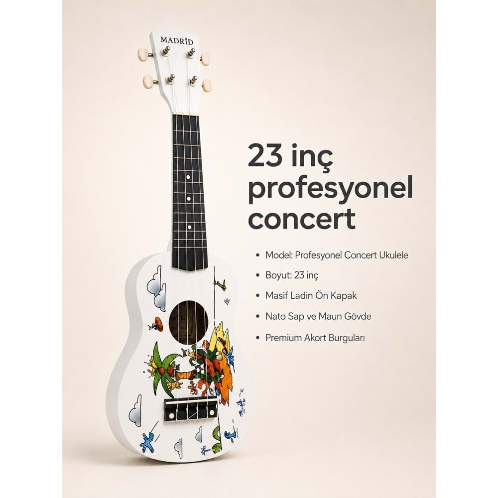 Madrid Ukulele Decal MU-21-12Island