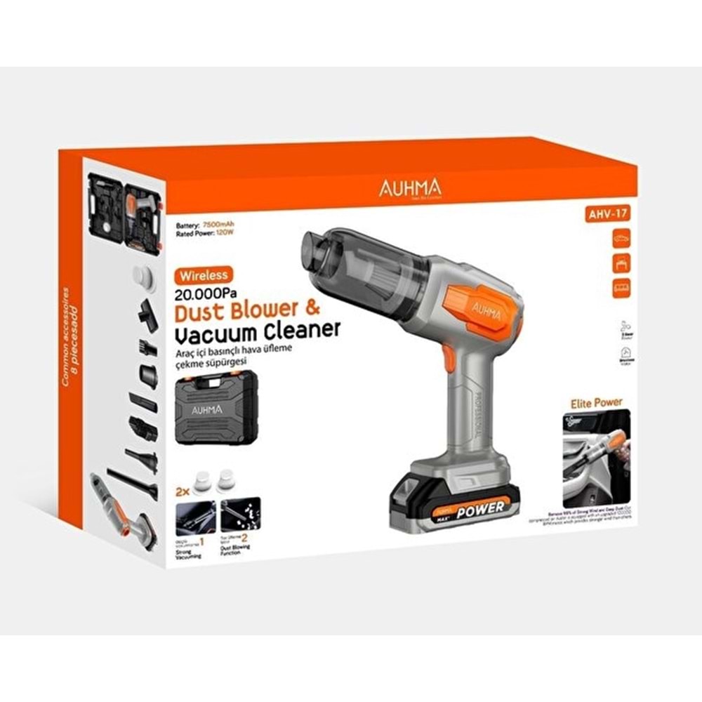 AUHMA AHV-17 20.000PA GKablosuz Araç Süpürgesi